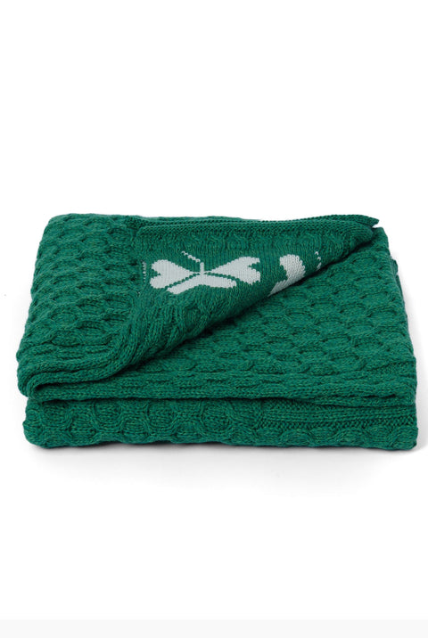Shamrock Heritage Merino Aran Throw - Green